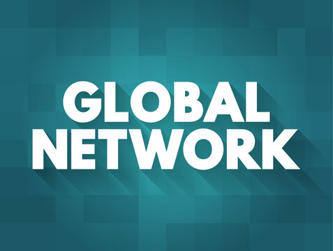 GLOBAL NETWORK text design. The concept features the words Global and Network for international communication, business connectivity, web infrastructure, and digital systems techn