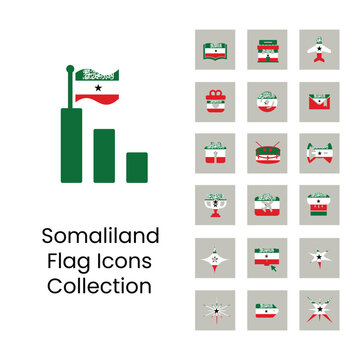 Somalilands flags icons in new