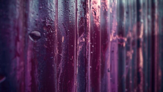 Retro style metal wall showcasing abstract purple texture design