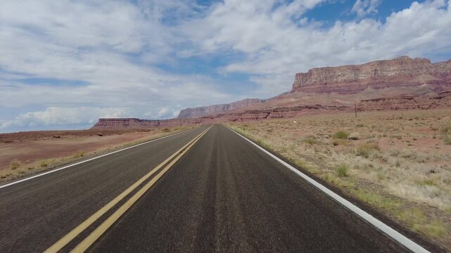Driving Plate Grand Canyon East Rim Vermilion Cliffs Highway 89A Northbound Multicam Set 11 Front View Arizona Southwest USA