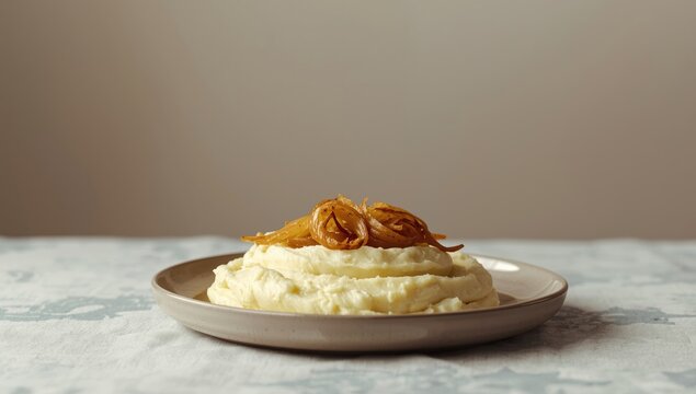 Whipped creamy mashed potatoes recipe with roasted shallots