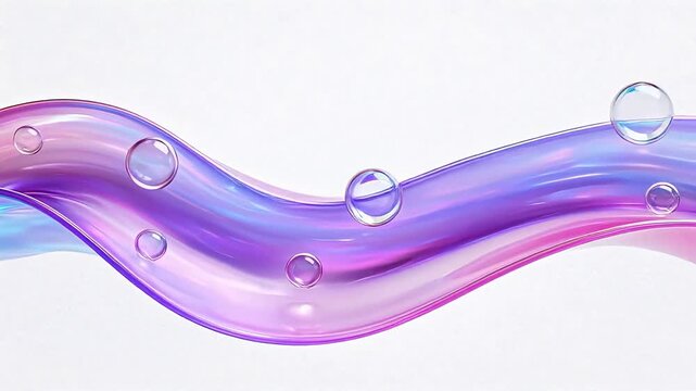 Abstract colorful liquid wave with bubbles