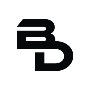 bd abbreviation logo design with combined style