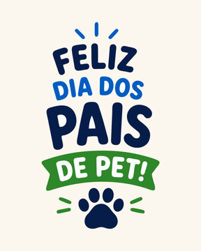 Template de lettering Feliz Dia dos Pais de Pet em ilustra&ccedil;&atilde;o vetorial
