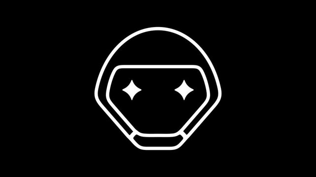 Robot, ai, android and bot, talking, graphic animation. Alpha channel. Transparent background motion design. 4K resolution