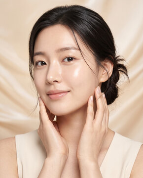 korean female model for skin care