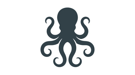Black octopus sea creature icon. © Kamil