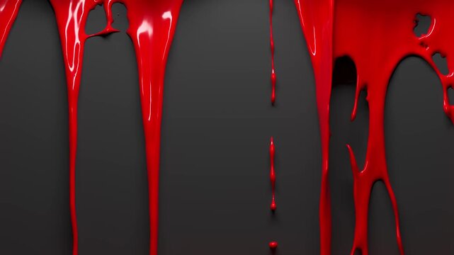 3d render blood discharge or red fluid in the black backgroun