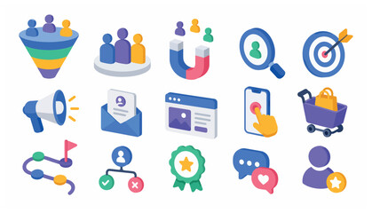 Fototapeta premium Marketing icons for business strategy.