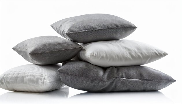 stack of pillows isolated on white background