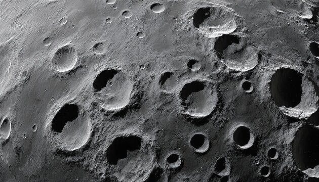 background with the texture of the surface of a gray moon with craters