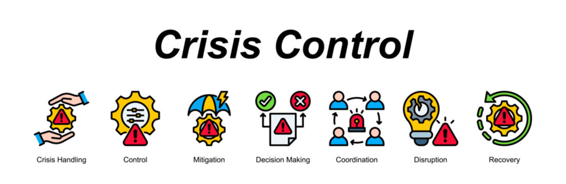 Crisis Control  banner web icon vector illustration concept with an icon of medical with icon of Syringe, Medicine, Syrup, Eye Drops, Medical Prescript.