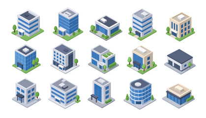 Fototapeta premium Collection of modern office buildings.