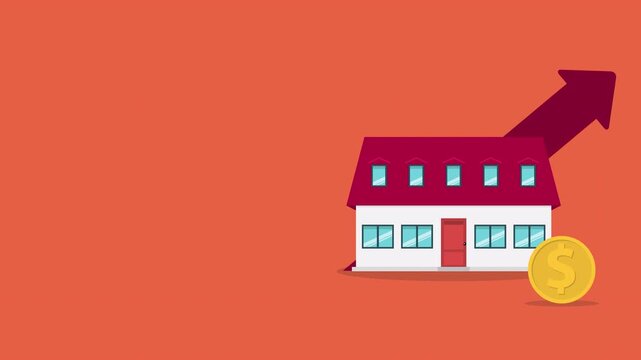 Real Estate Investment Growth Animation with Rising Property Value and Financial Return