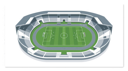 Isometric Soccer Stadium Vector Illustration © Wicaksono
