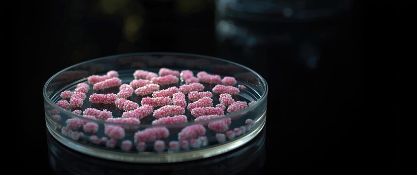 Superbug bacteria cultures showing resistance in petri dish experiment