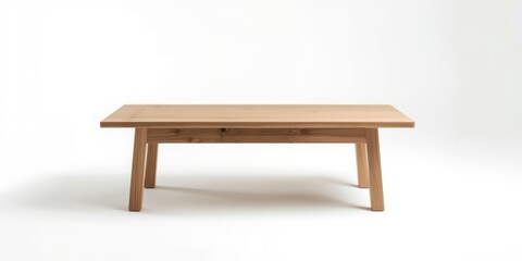 Fototapeta premium Wooden coffee table with a simple design and light finish