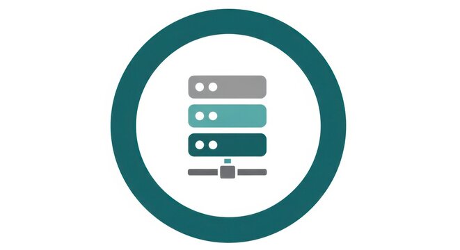 Teal server icon with database storage