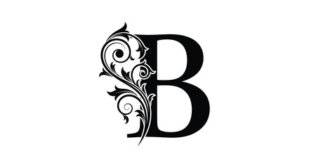 Elegant ornate letter b with decorative swirls © MOHAMMAD ALI