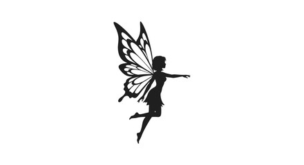 Fototapeta premium Fairy with butterfly wings flying
