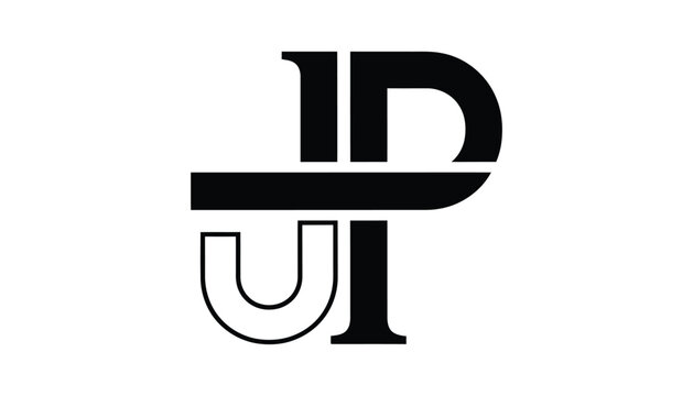Modern monogram logo with letters jdp