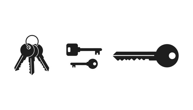 Set of three different key icons