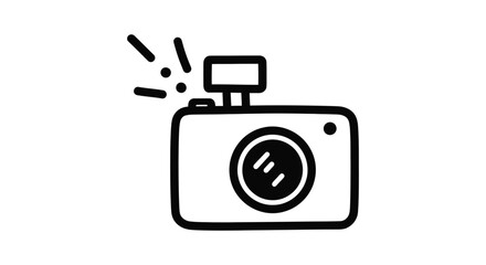 Fototapeta premium Flash sparking from a vintage camera icon