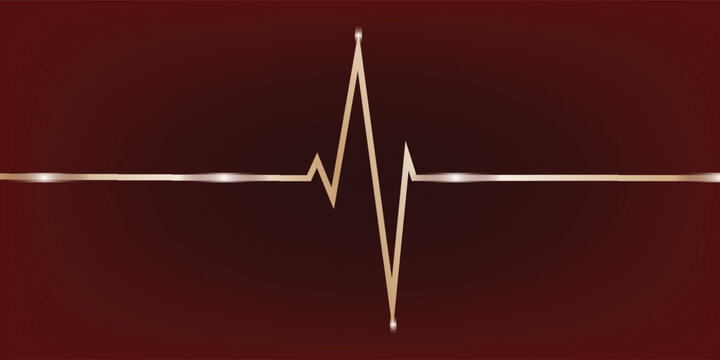A digital dark red background featuring a glowing heartbeat line that represents modern health technology innovation and the connection between science and human vitality.