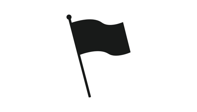 Black flag waving on a pole