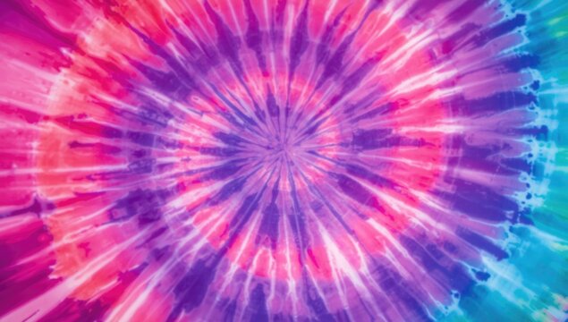 Colorful tie-dye pattern with spiral design