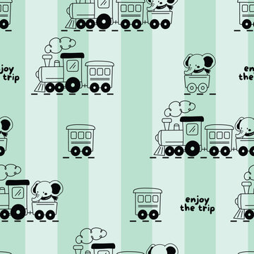 Adorable Cartoon Animal Background for Kids Fabric and Nursery Decor