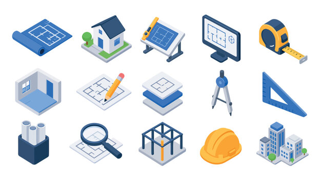 Construction Architecture Building Icons.