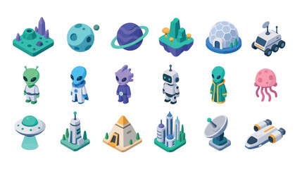 Space toys and alien figures. © Lakon