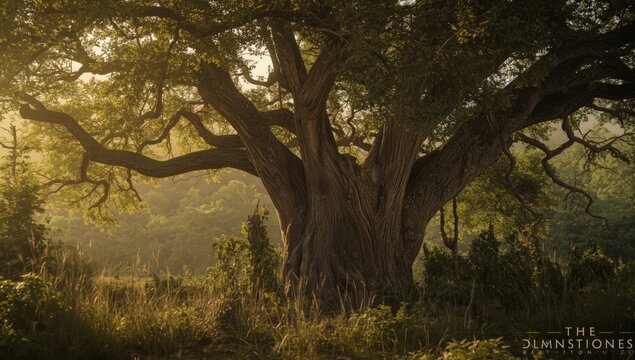 Metaphoric scene illustrating dementia recovery with ancient trees growing healthy again