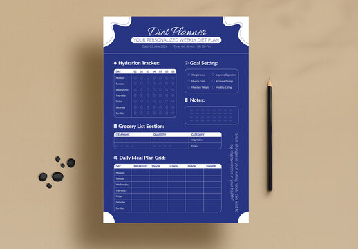 Diet Planner Template Layout