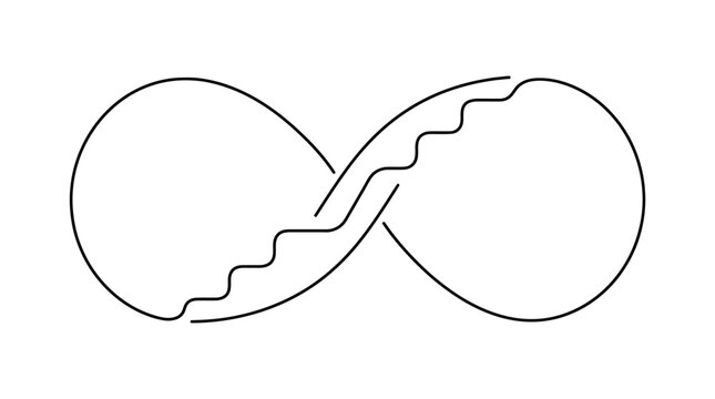 Infinity Symbol Interrupted by Wavy Line - Abstract Concept