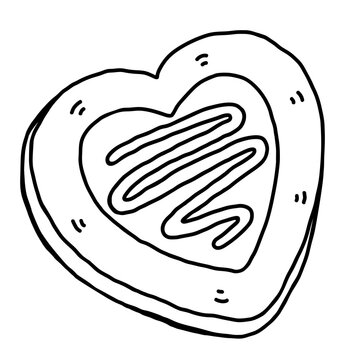 Heart Shaped Matcha Cookie Coloring Page Illustration