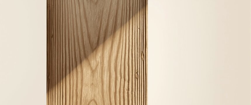 Minimal white oak wood texture background with copy space and soft daylight at forty five degrees