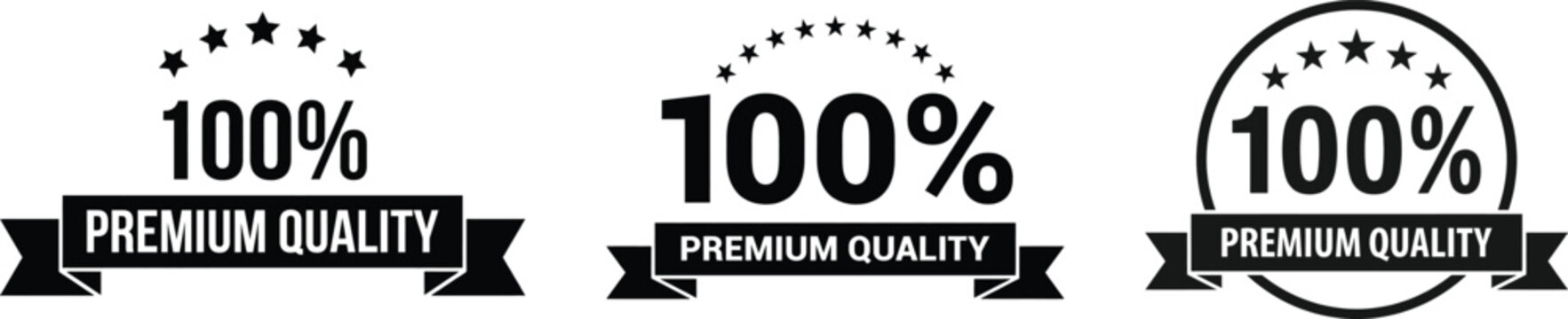100% Premium quality ribbon badge vector set.