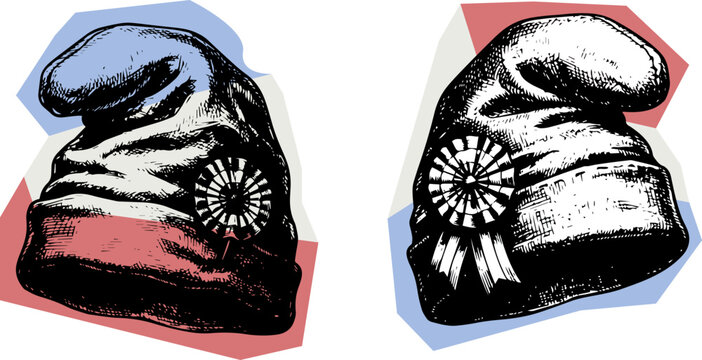 Pair of phrygian liberty caps with revolutionary cockades for bastille day phrygian bastille revolutionary illustration engraving celebration patriotic national fourteenth