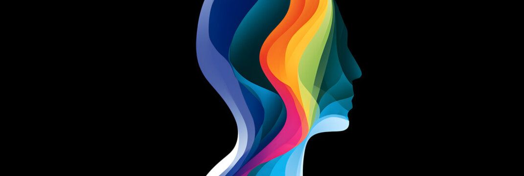 An amorphous human shape illustrates a chromatic emotional canvas, symbolizing self-consciousness and emotional acumen prior to interaction.
