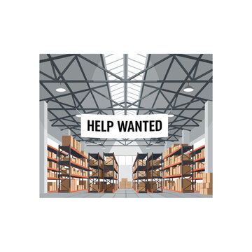 Help wanted warehouse job employment sign