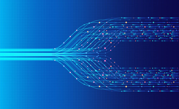 Big data visualization. Social network, financial analysis of complex databases. Data mining. Vector technology background. Information analytics concept.