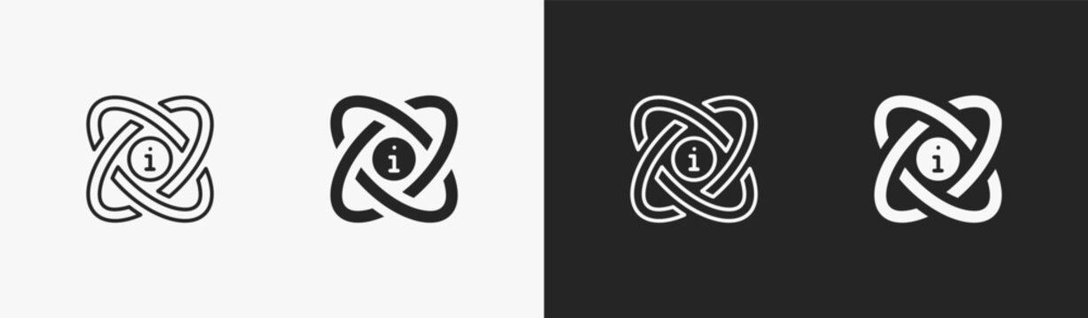 Set of information icon in black and white collection