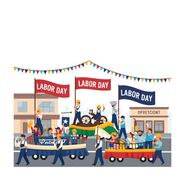 Labor Day Parade Floats and Celebrations