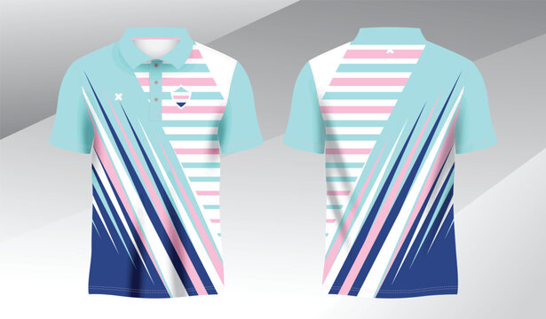 blue mix colorful polo sport shirt sublimation jersey template