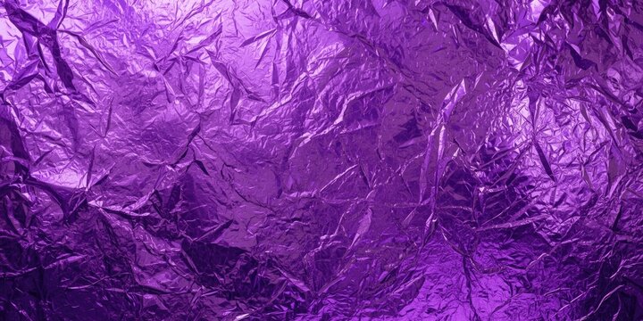 Purple crinkled foil background texture