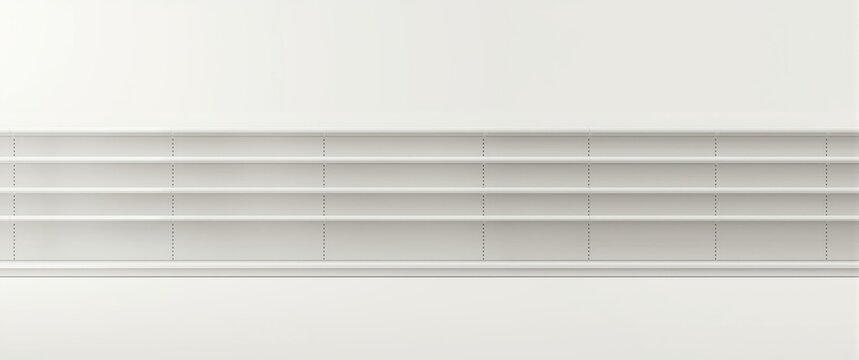 Simple flat illustration of unstocked store shelves with white background