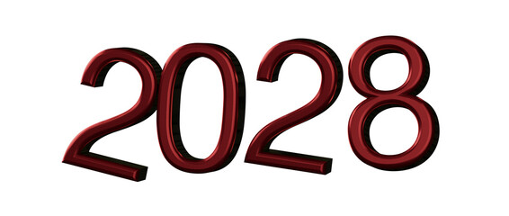 2028 text design in red with a textured effect, perfect for new year greetings and holida © vegefox.com