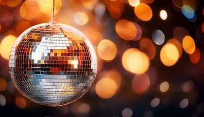 Obraz premium disco ball on bokeh background
